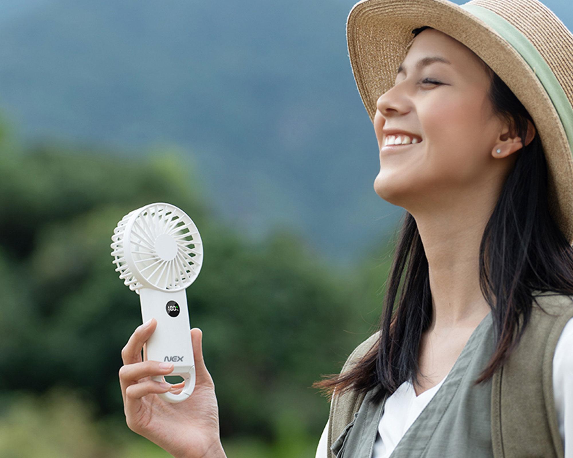 Ventilador recargable USB blanco-2