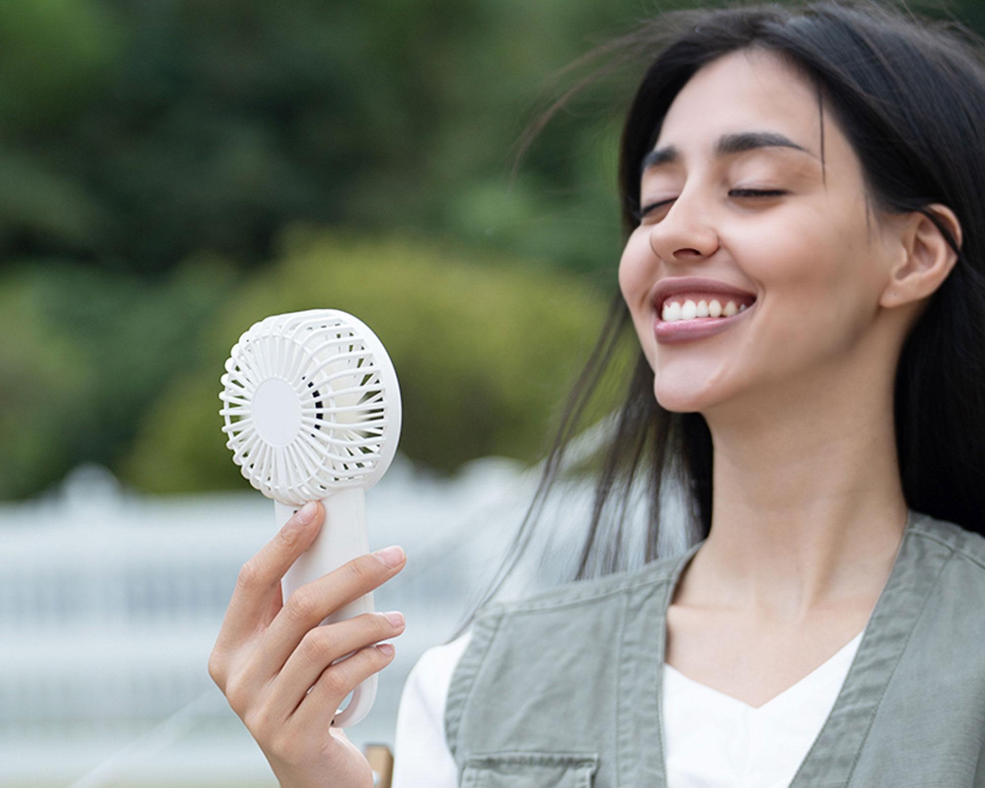 Ventilador recargable USB blanco-3