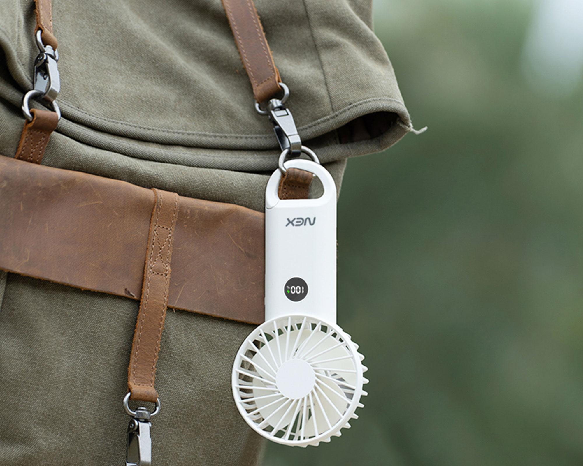 Ventilador recargable USB blanco-4