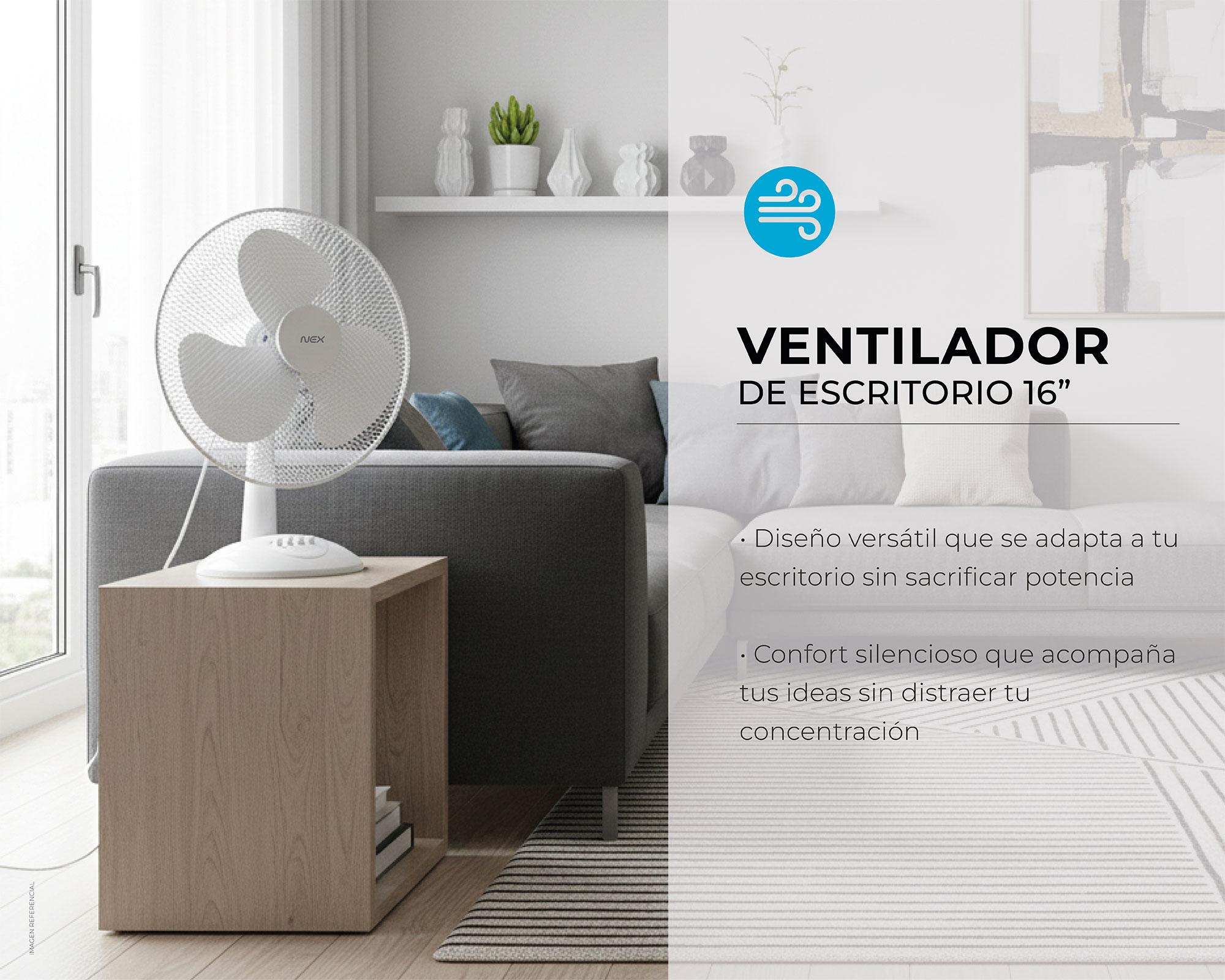 Ventilador escritorio 16'' 40W blanco-4