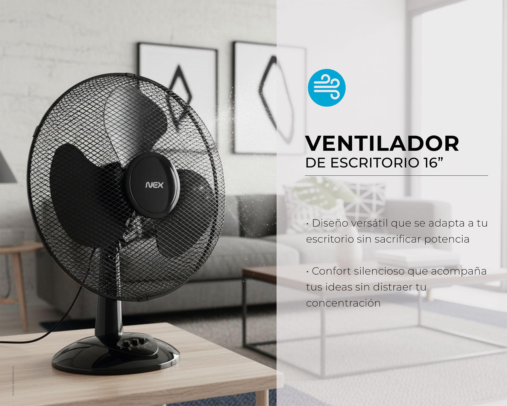 Ventilador escritorio negro 16''-3