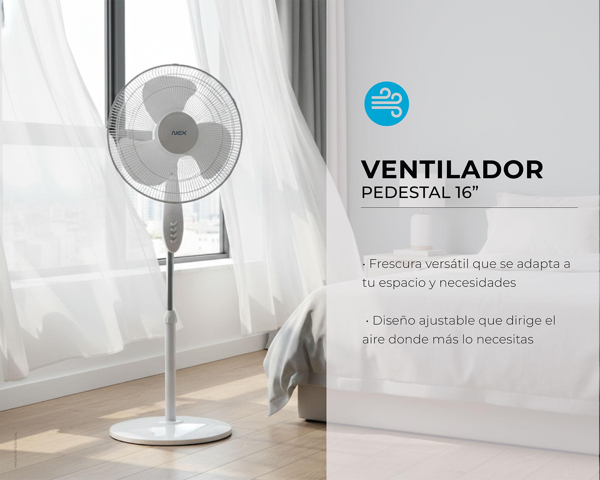 Ventilador pedestal 16'' 45W blanco-6