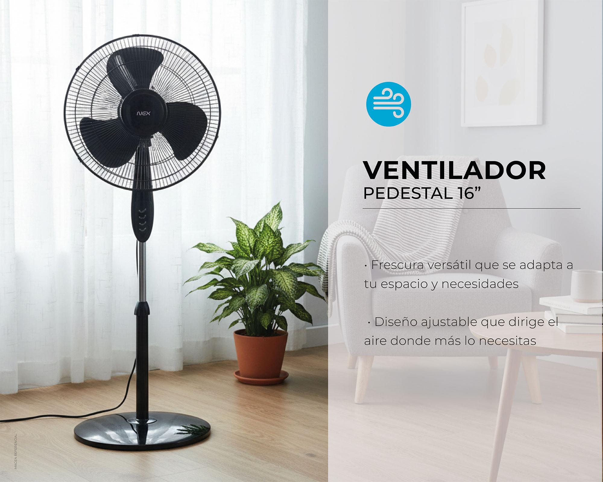 Ventilador pedestal 16'' 45W negro-6