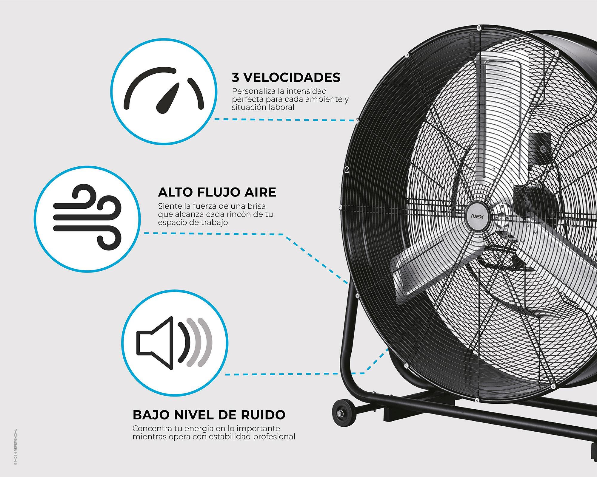 Ventilador suelo industrial 42'' negro-3
