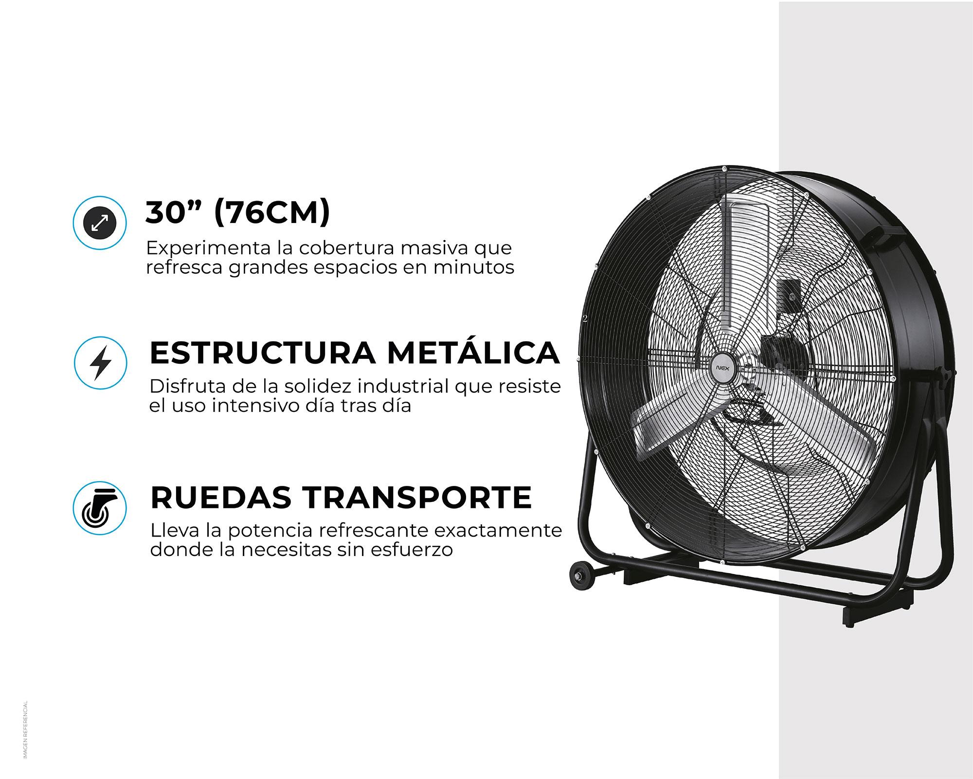 Ventilador suelo industrial 30'' negro-2