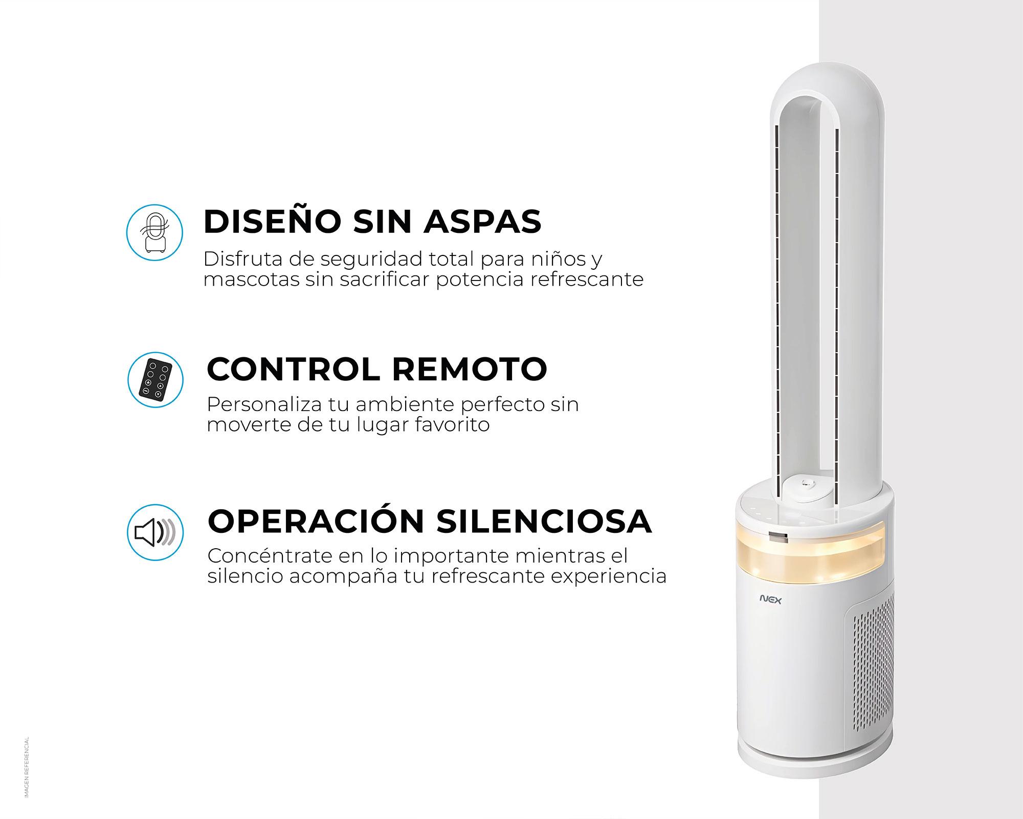 Ventilador humidificador sin aspas 42'' blanco-7