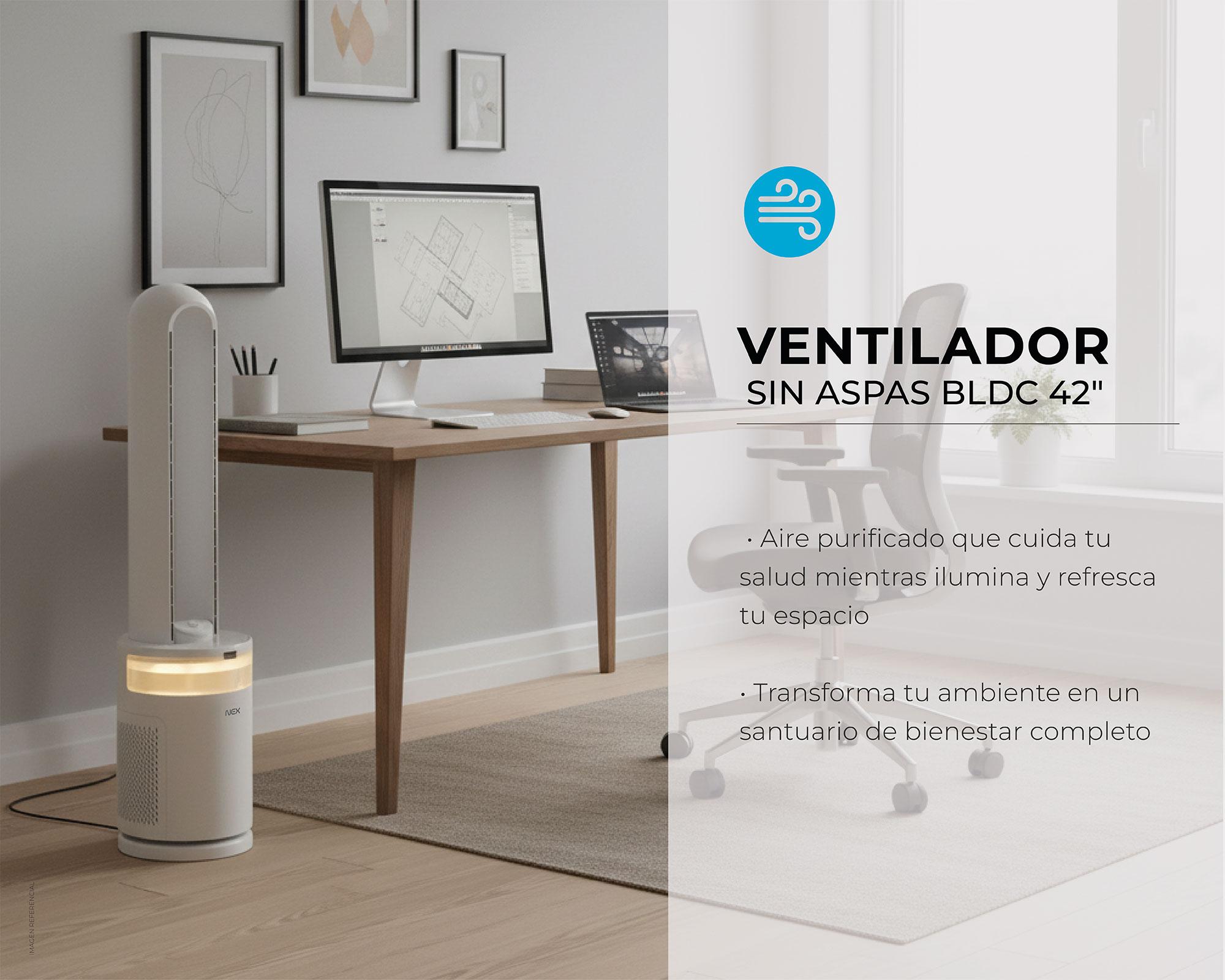Ventilador humidificador sin aspas 42'' blanco-6
