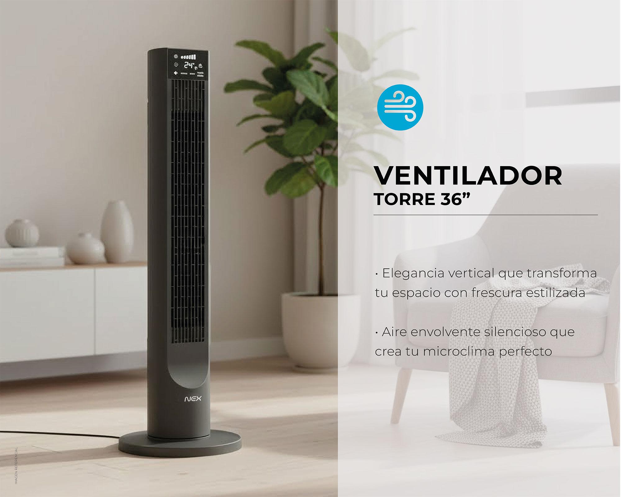 Ventilador torre 36'' 35W negro-5