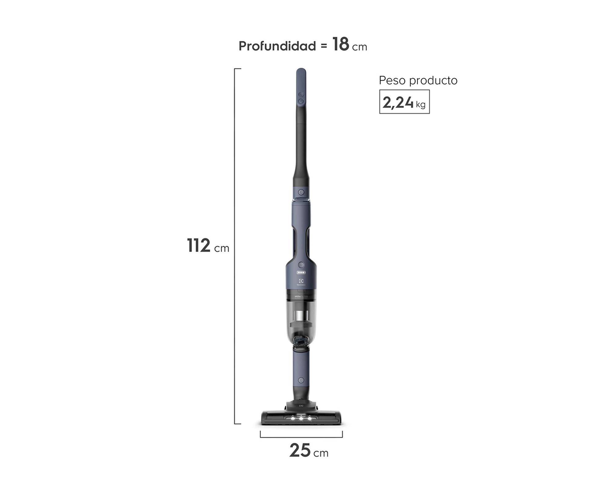 Aspiradora vertical inalámbrica ERG019 azul 90W-6