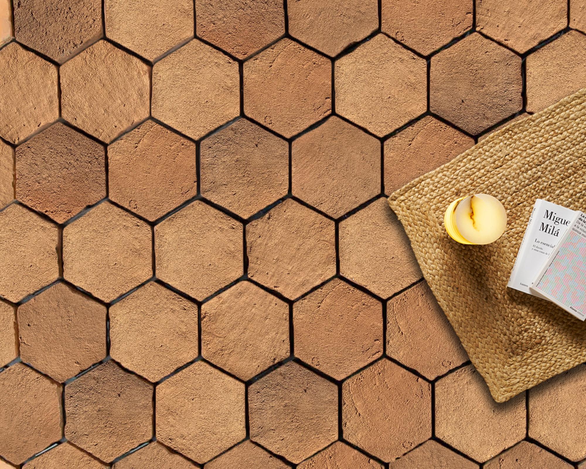 Adoquín Hexagonal arcilla 25x22x2.7 cm-2