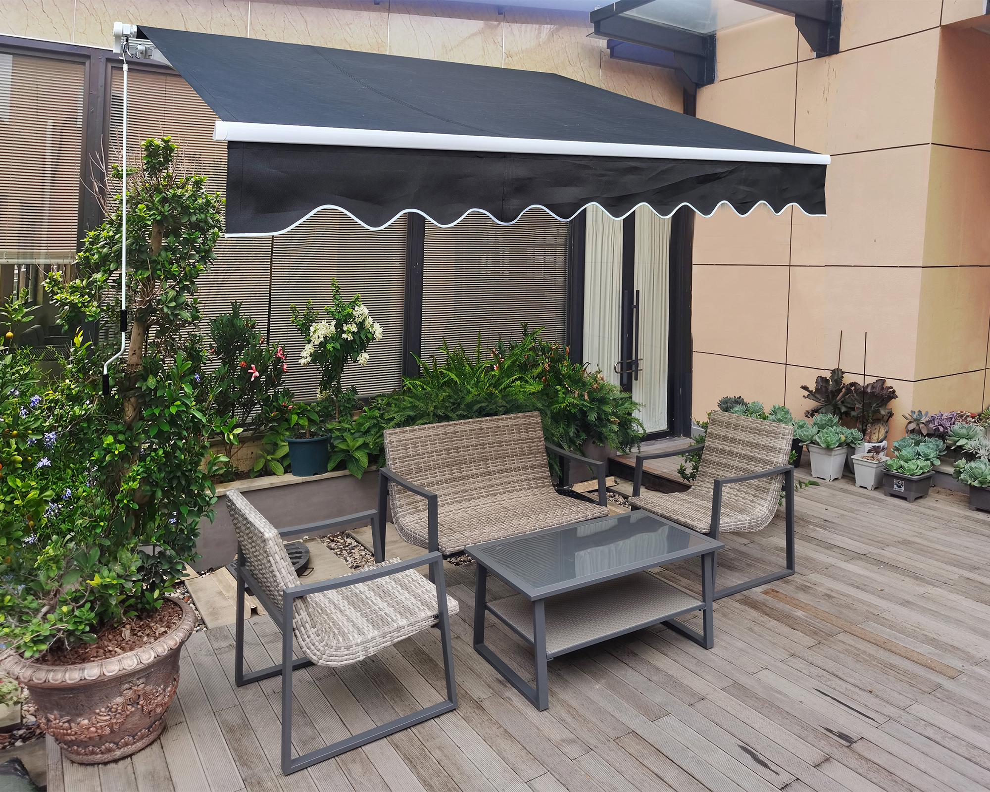 Toldo retráctil brazo invisible negro 2.7x2.4 m-2