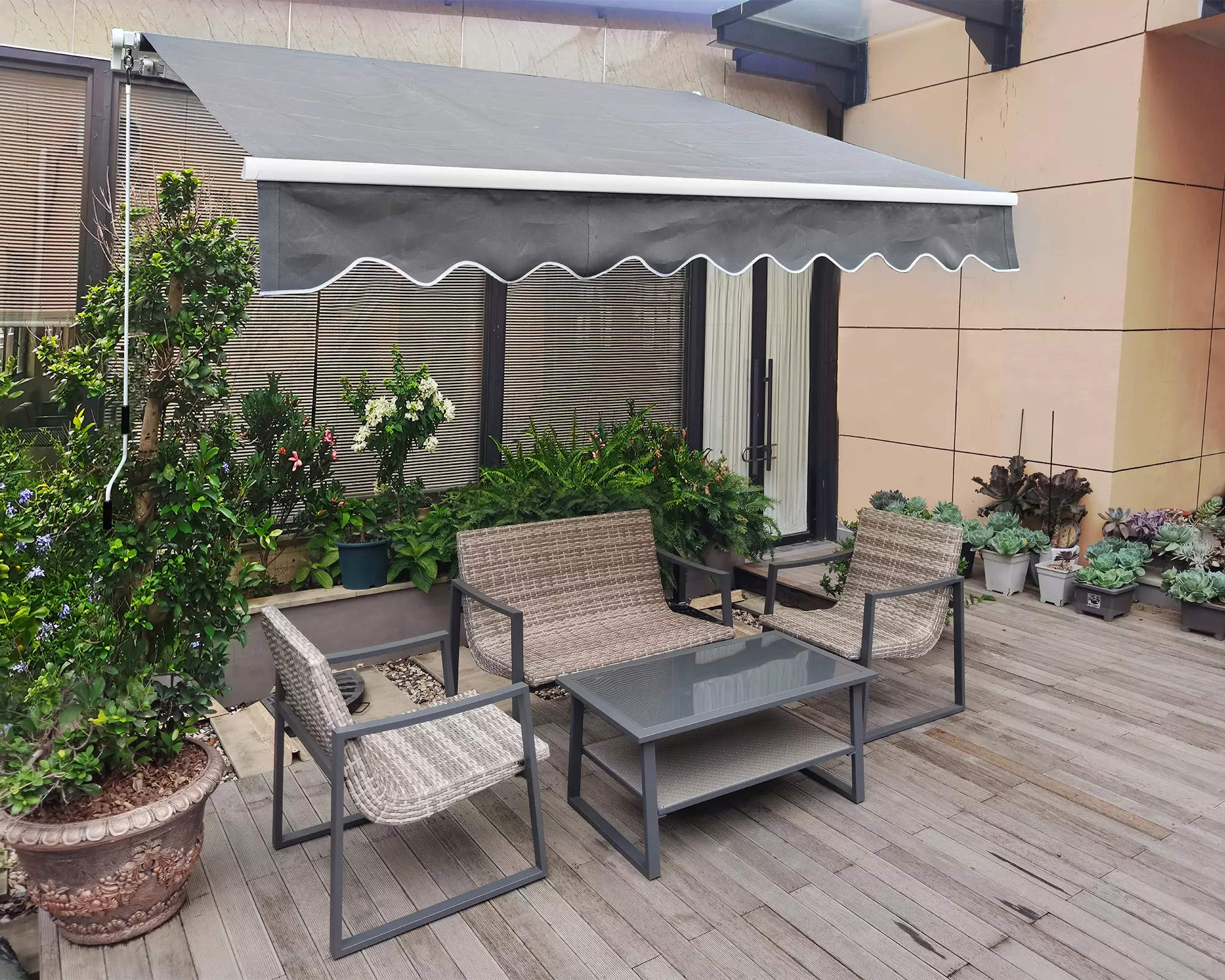 Toldo retráctil brazo invisible gris 2.7x2.4 m-2