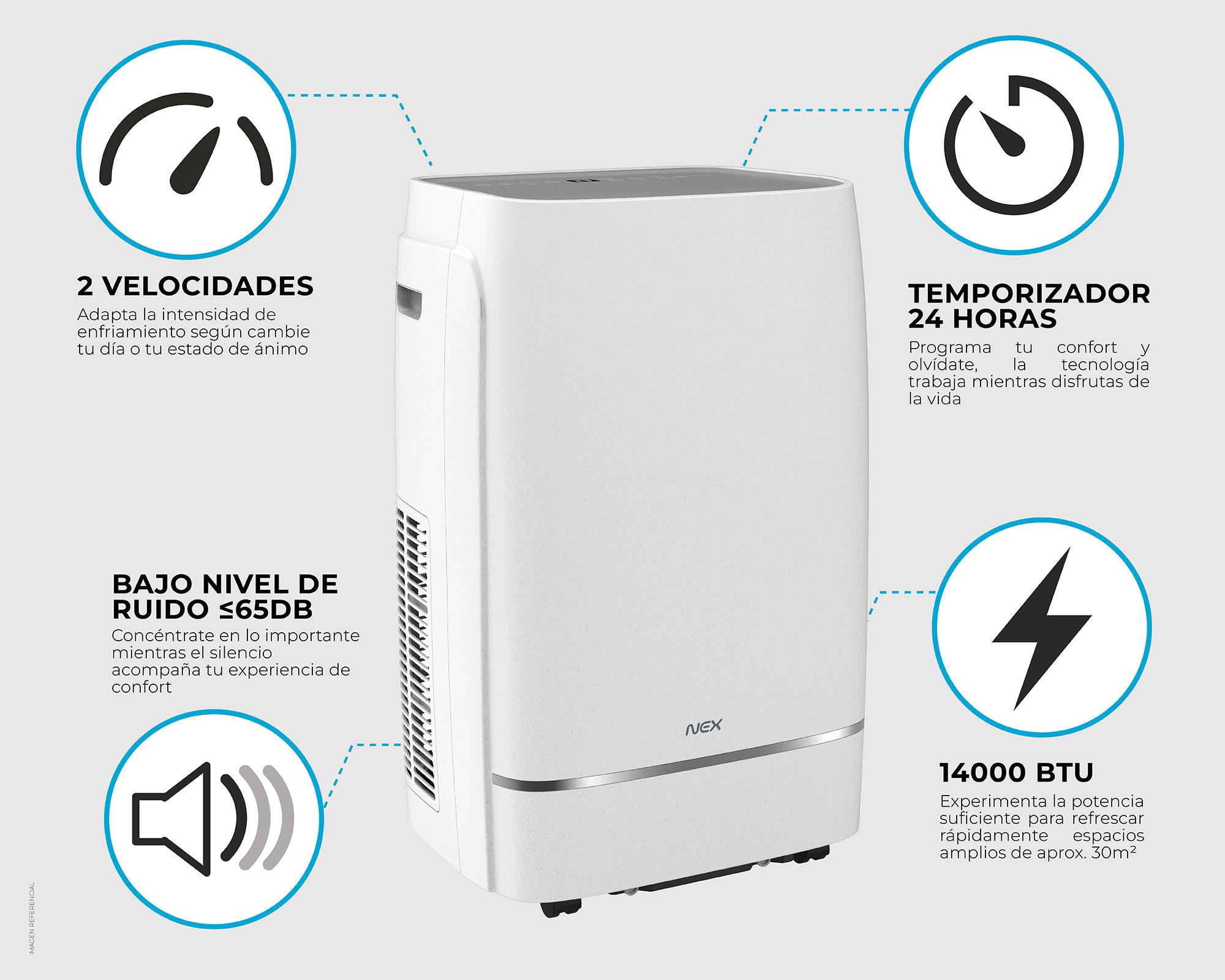 Aire acondicionado portátil 14000 BTU Frío-7
