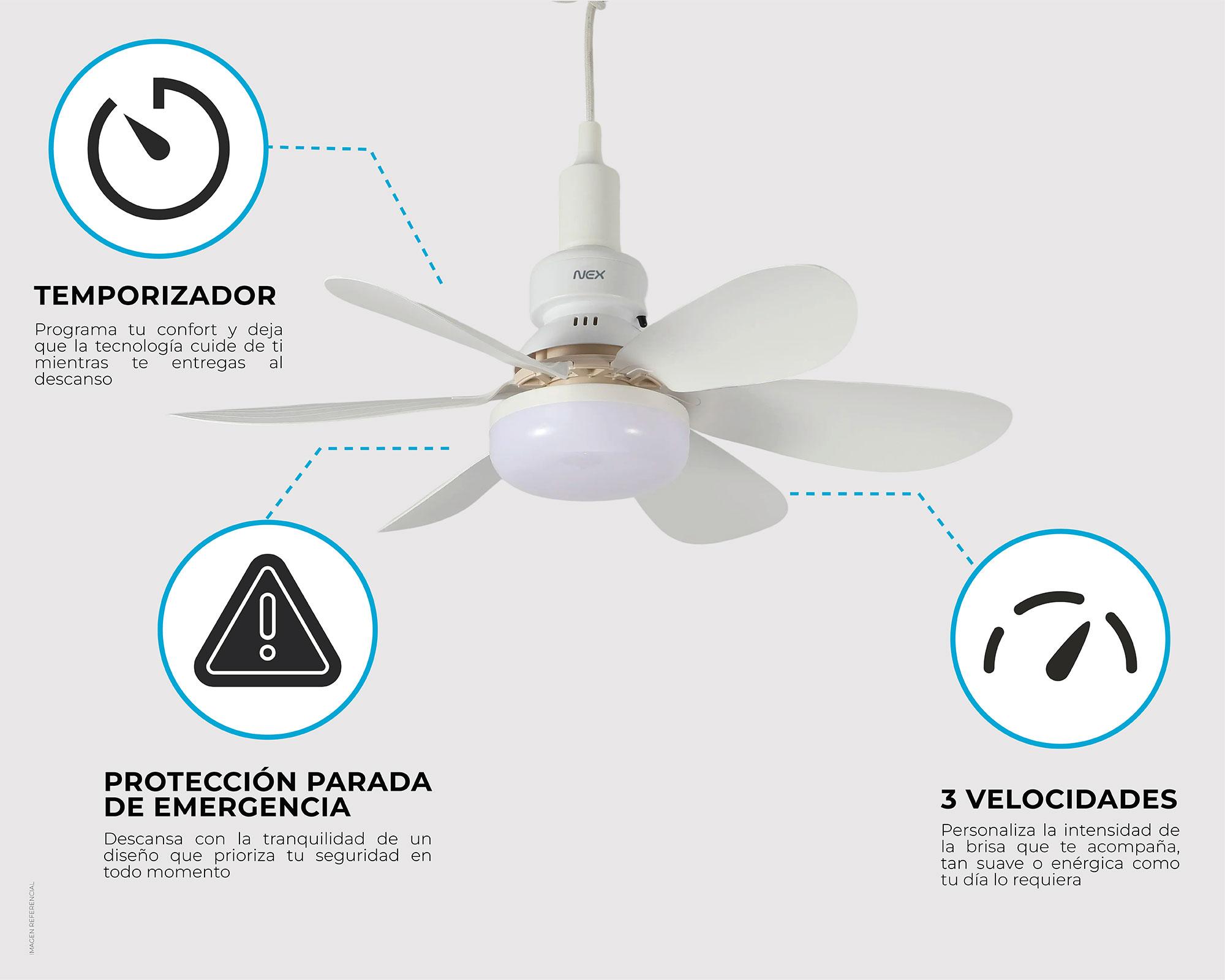 Lámpara con ventilador 40W blanco-6