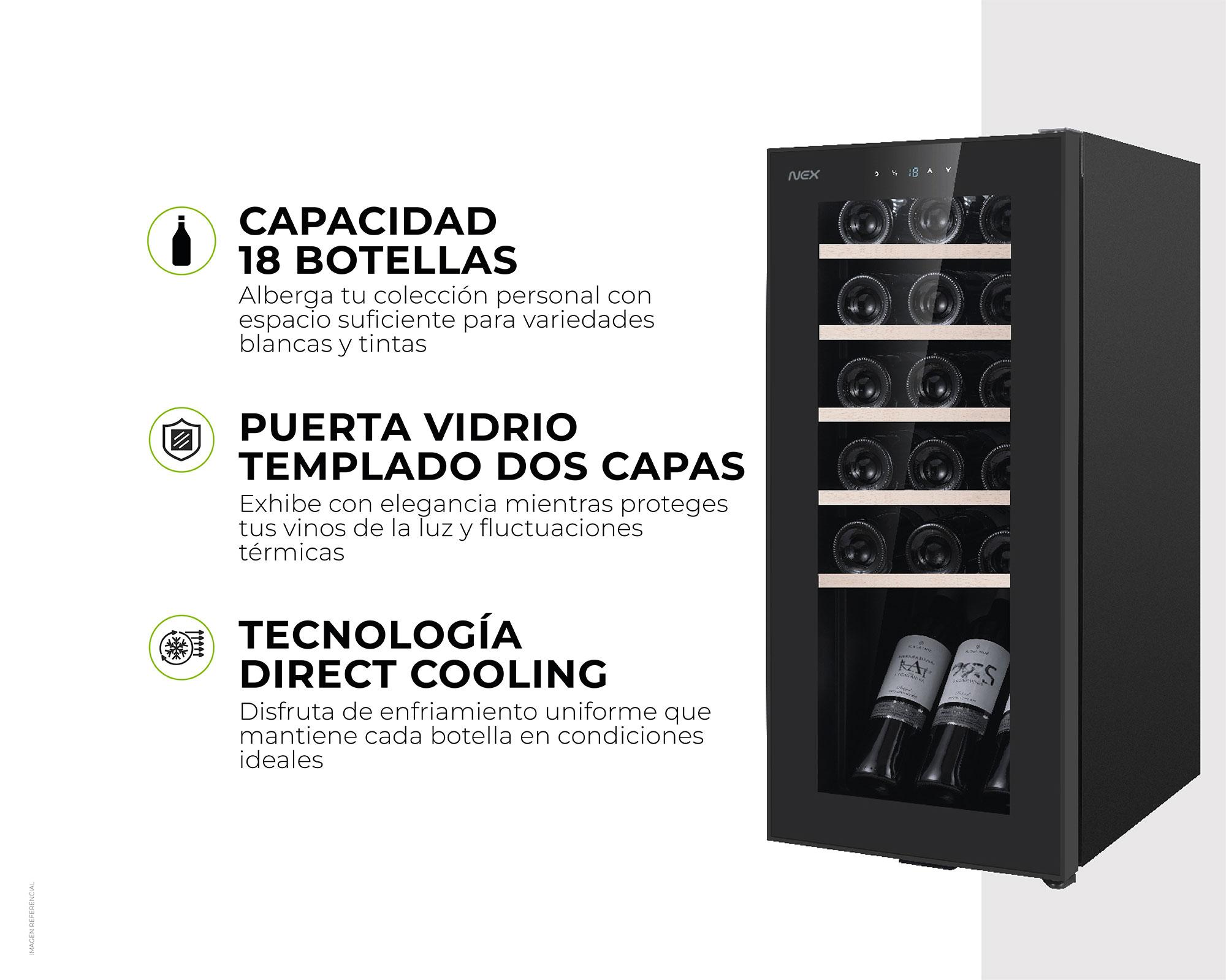 Cava vino 60 lt 18 botellas CVW-1860-5