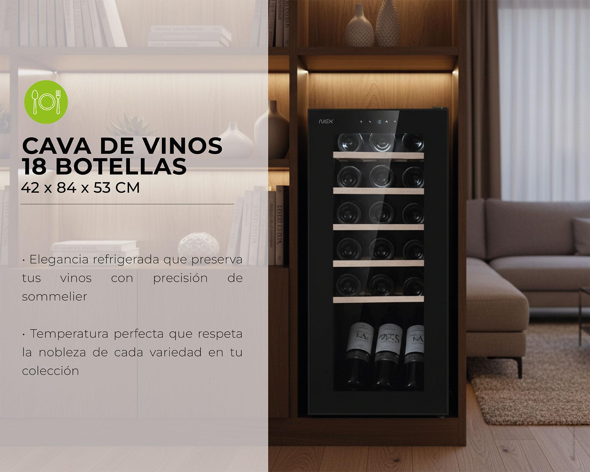 Cava vino 60 lt 18 botellas CVW-1860-4