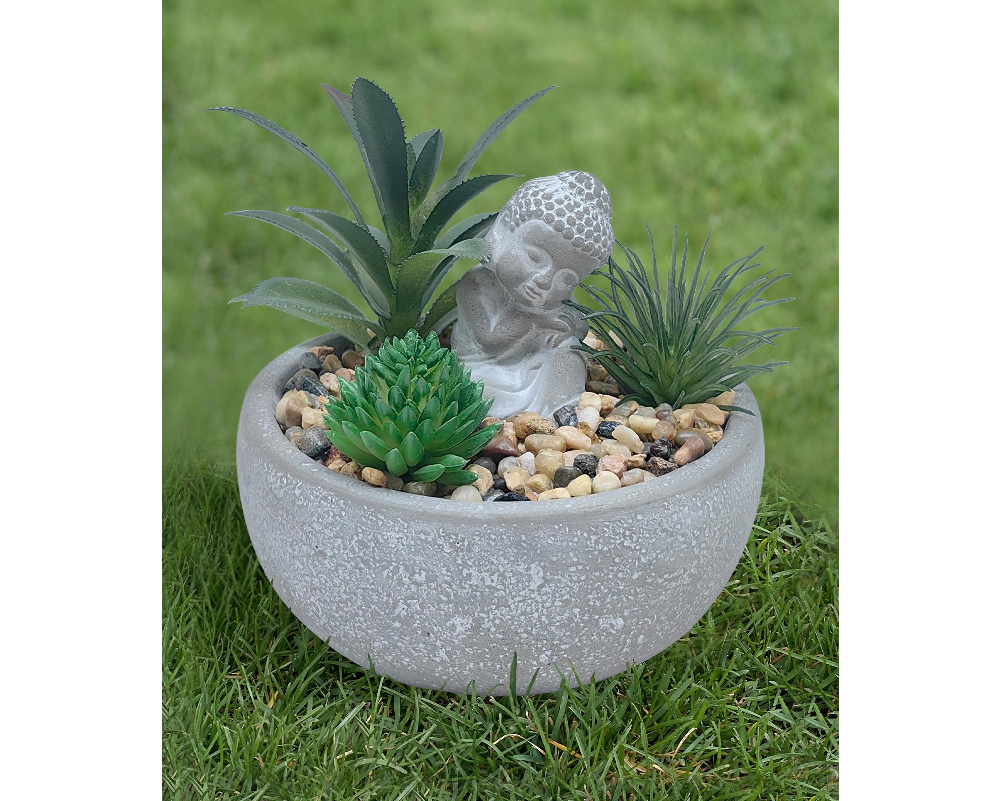 Suculenta con buda 15x12x12 cm-2