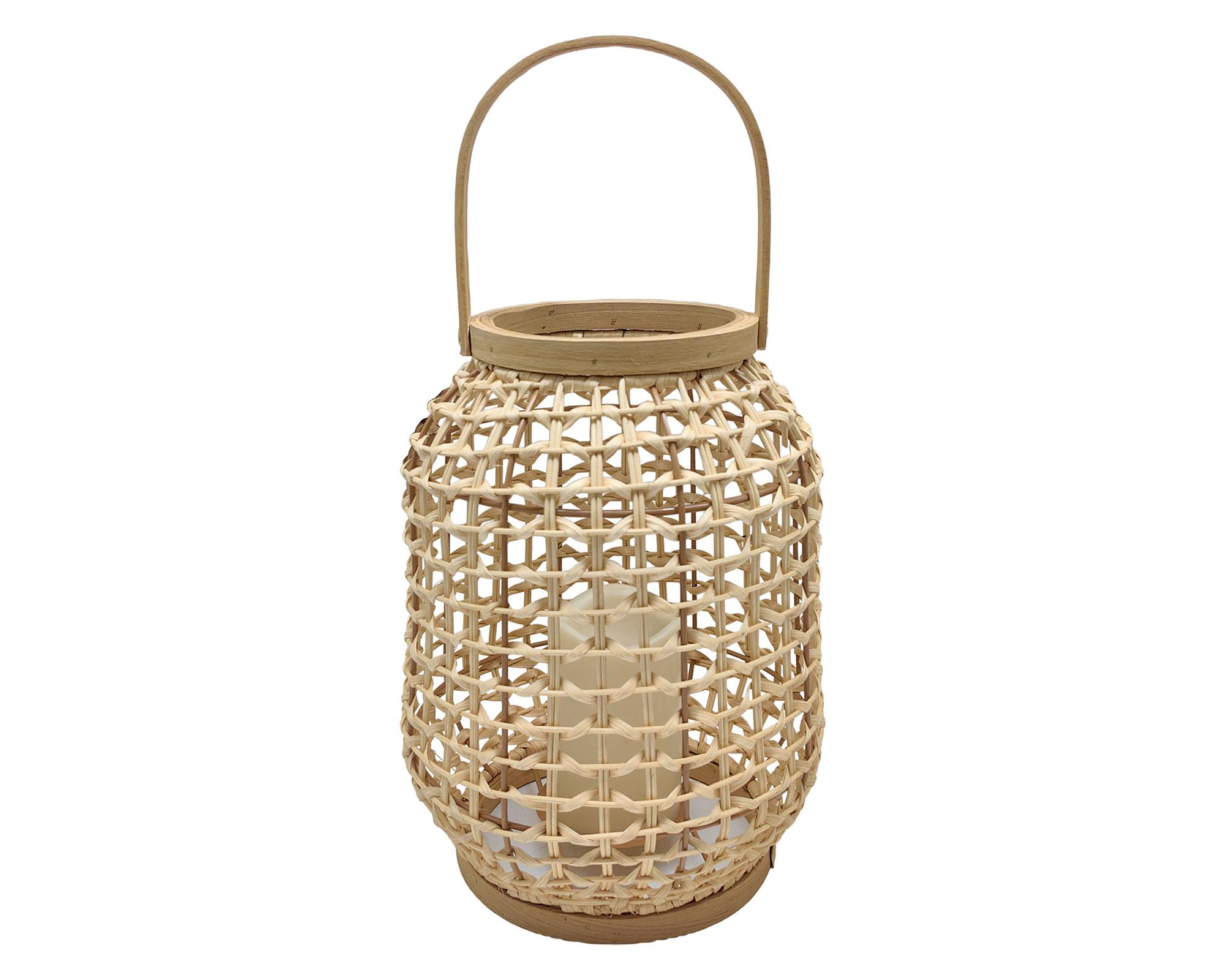 Cesta Ratán luz LED 30x23x23 cm-0