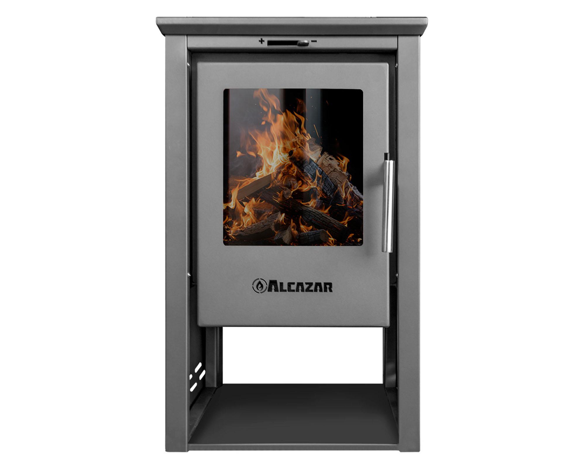 Estufa a leña Patagonia 380 9 kW gris-0