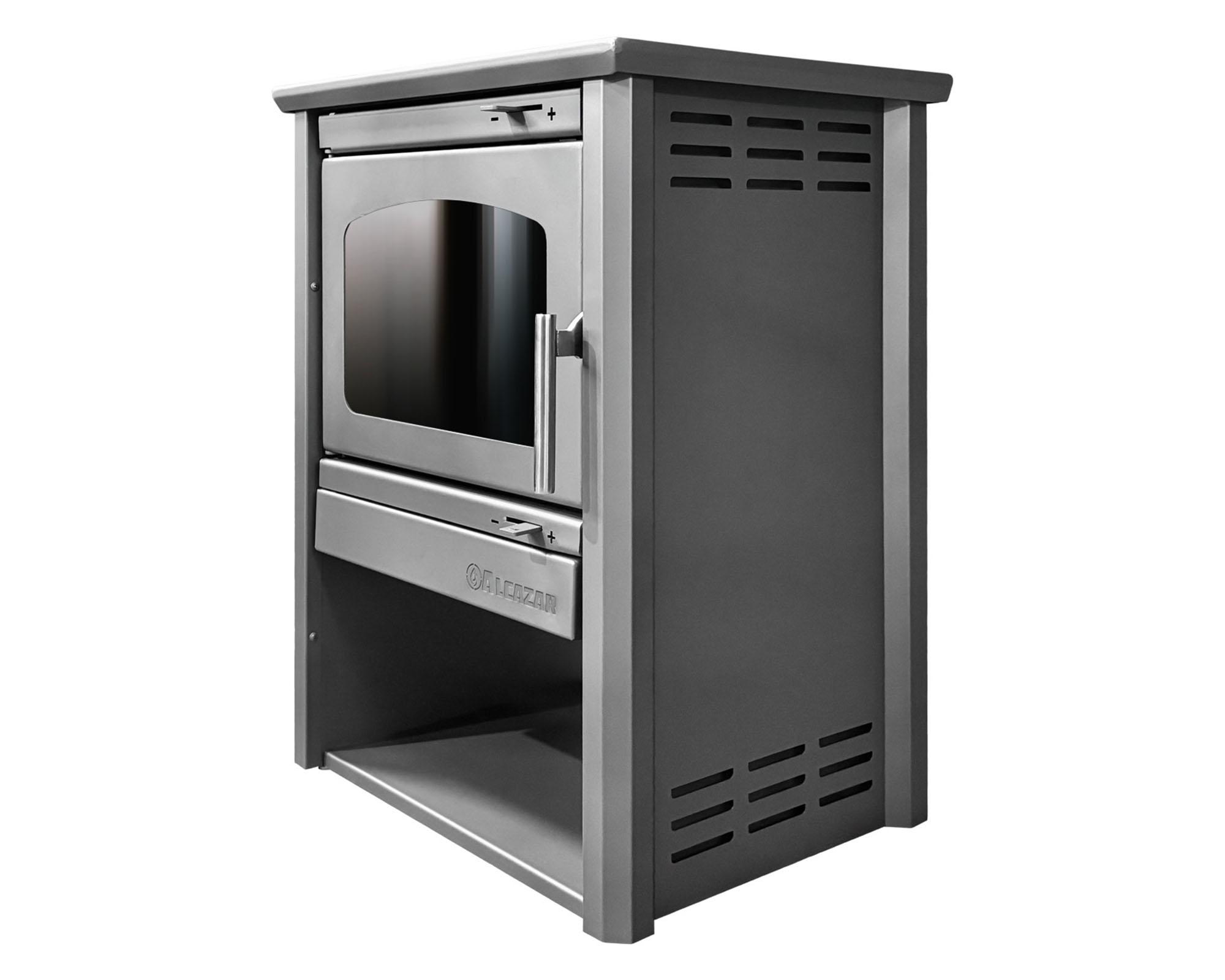 Estufa a leña Patagonia 600 12kW gris-2