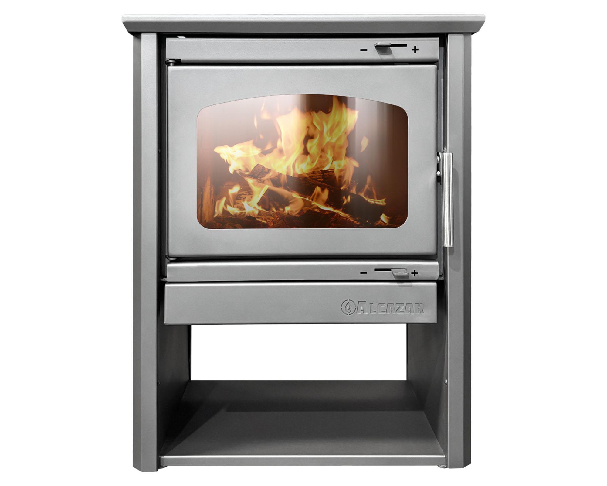 Estufa a leña Patagonia 600 12kW gris-0