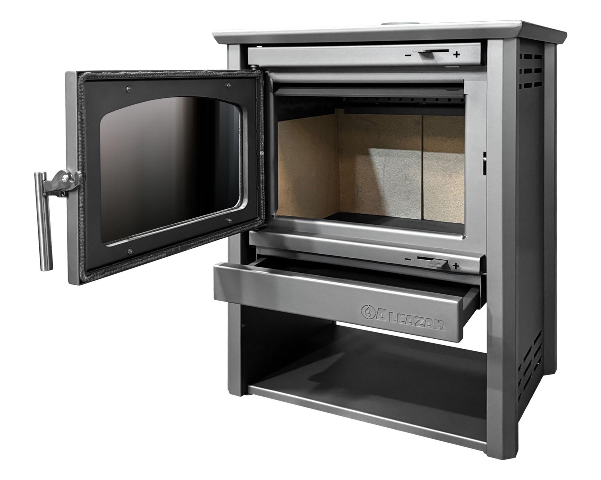 Estufa a leña Patagonia 600 12kW gris-1