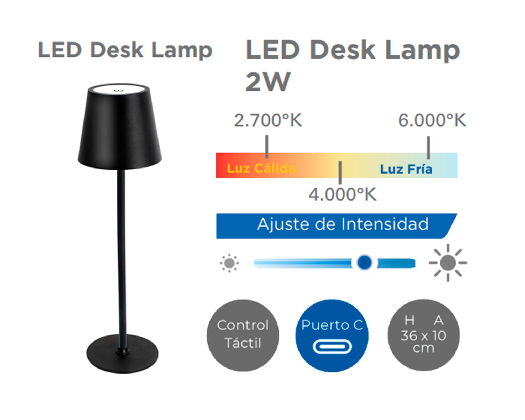 Lámpara sobremesa LED dimeable 2W negro-1
