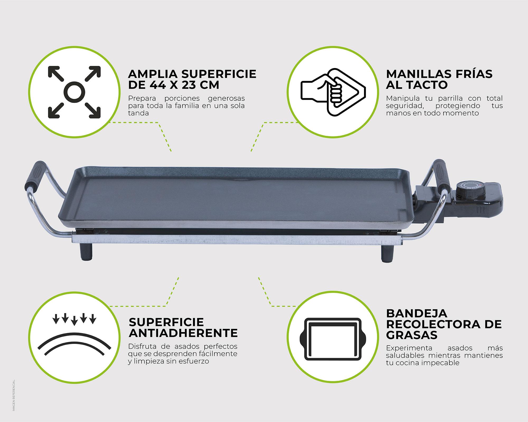 Parrilla eléctrica 1800W EG4423 negro-5