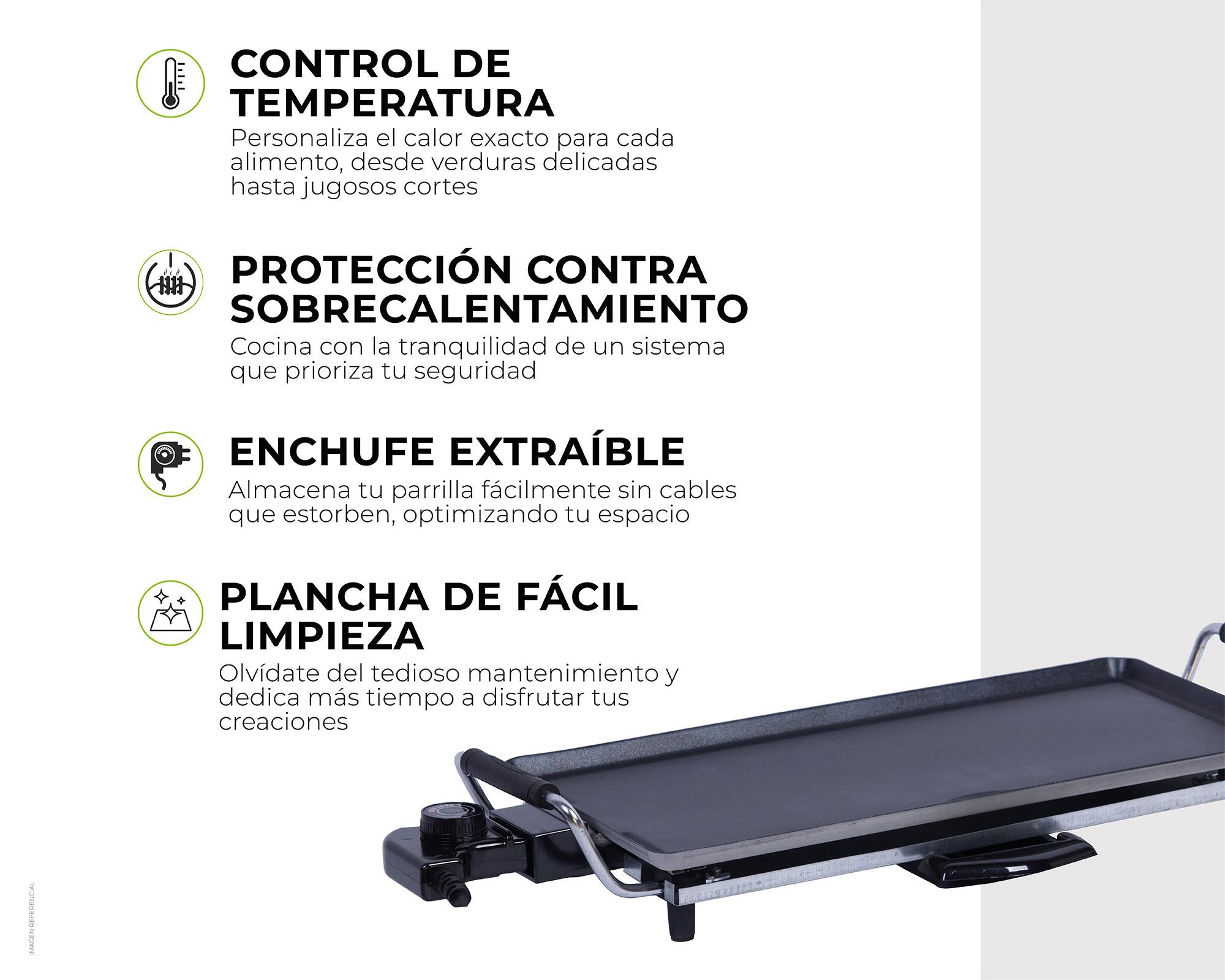 Parrilla eléctrica 1800W EG4423 negro-4