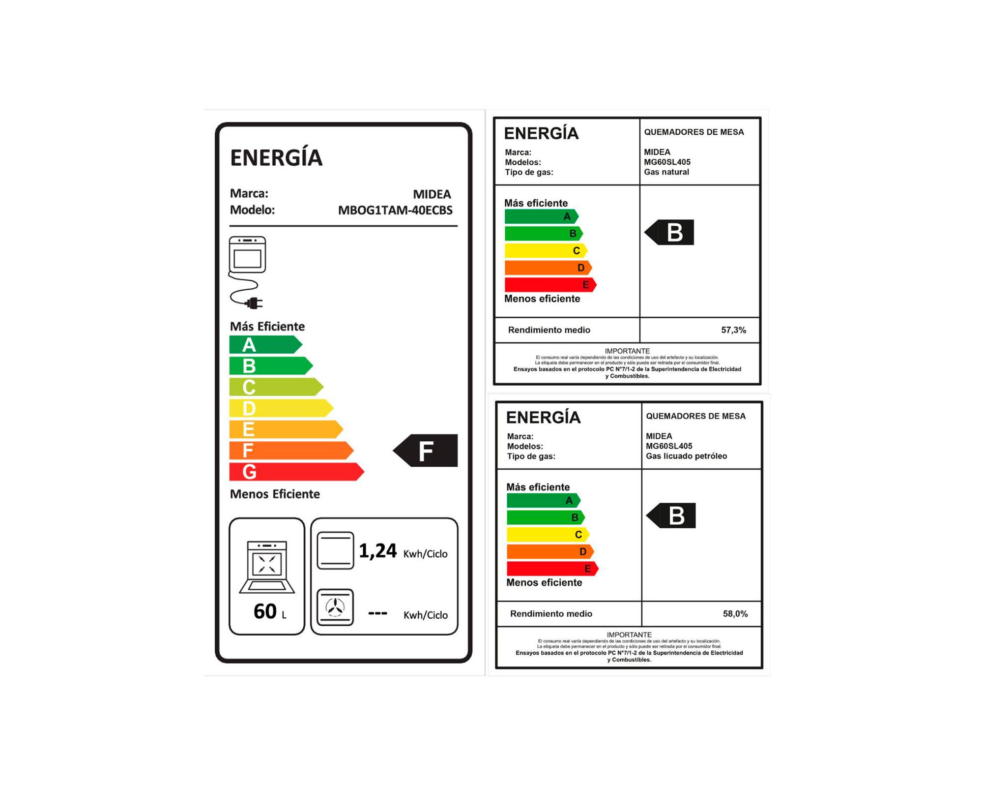 Kit empotrable MHMG60MBOG1 horno 67 lt + encimera 4 quemadores + campana 39.5 W-5