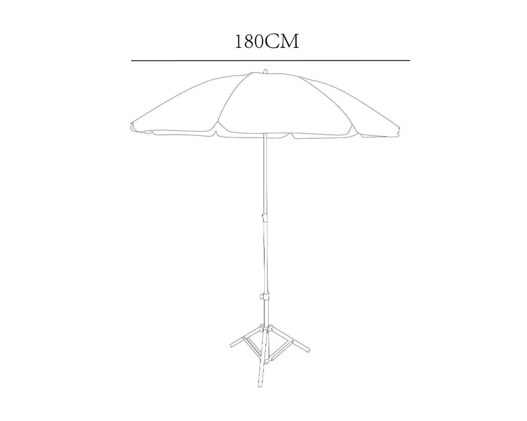 Quitasol playa blanco/aqua 180 cm-3