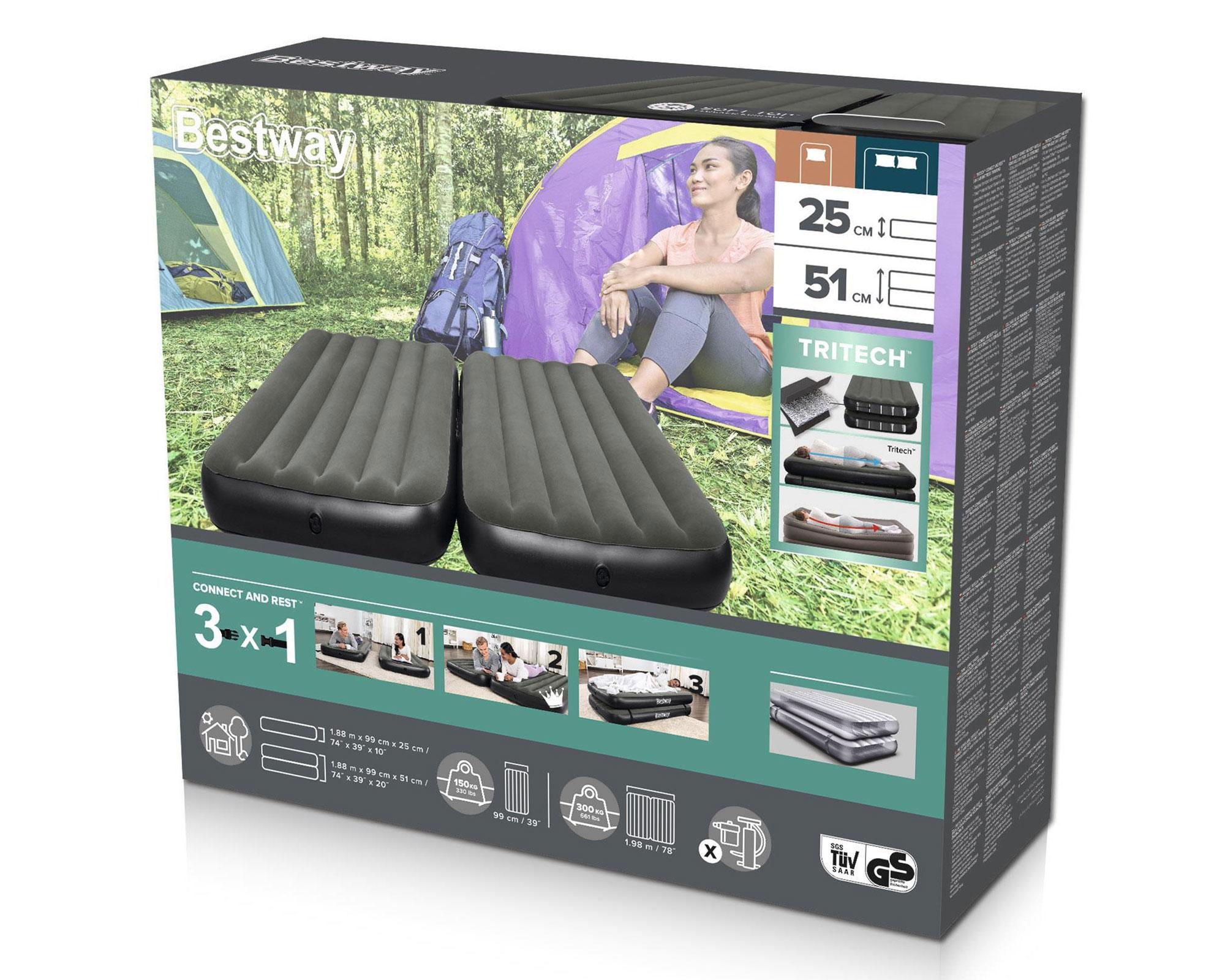 Colchón inflable Tritech Connect and Rest 3 en 1 twin 25x99x188 cm-7