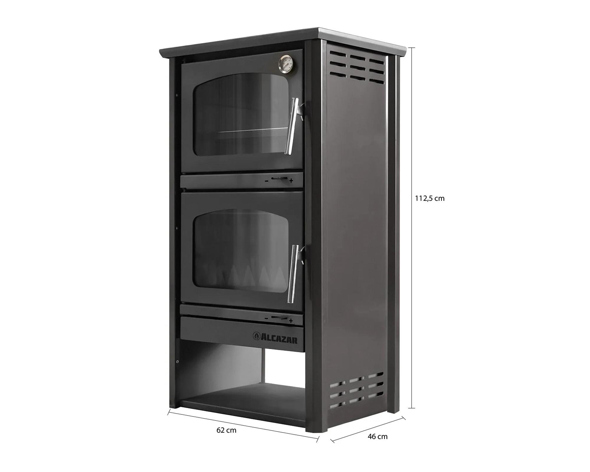 Horno a leña combustión lenta Ofen  15.6 kW gris-4