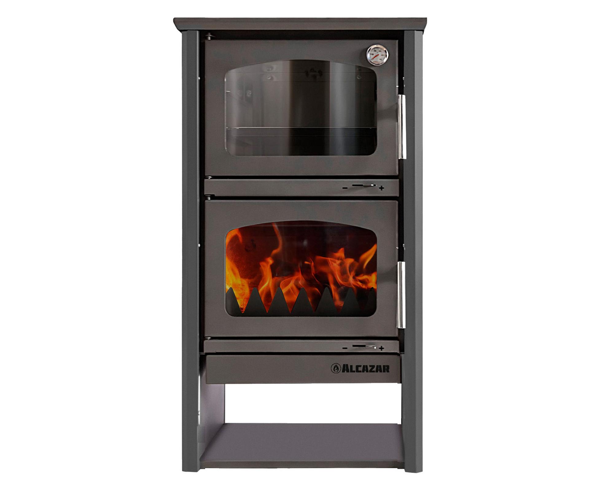 Horno a leña combustión lenta Ofen  15.6 kW gris-0