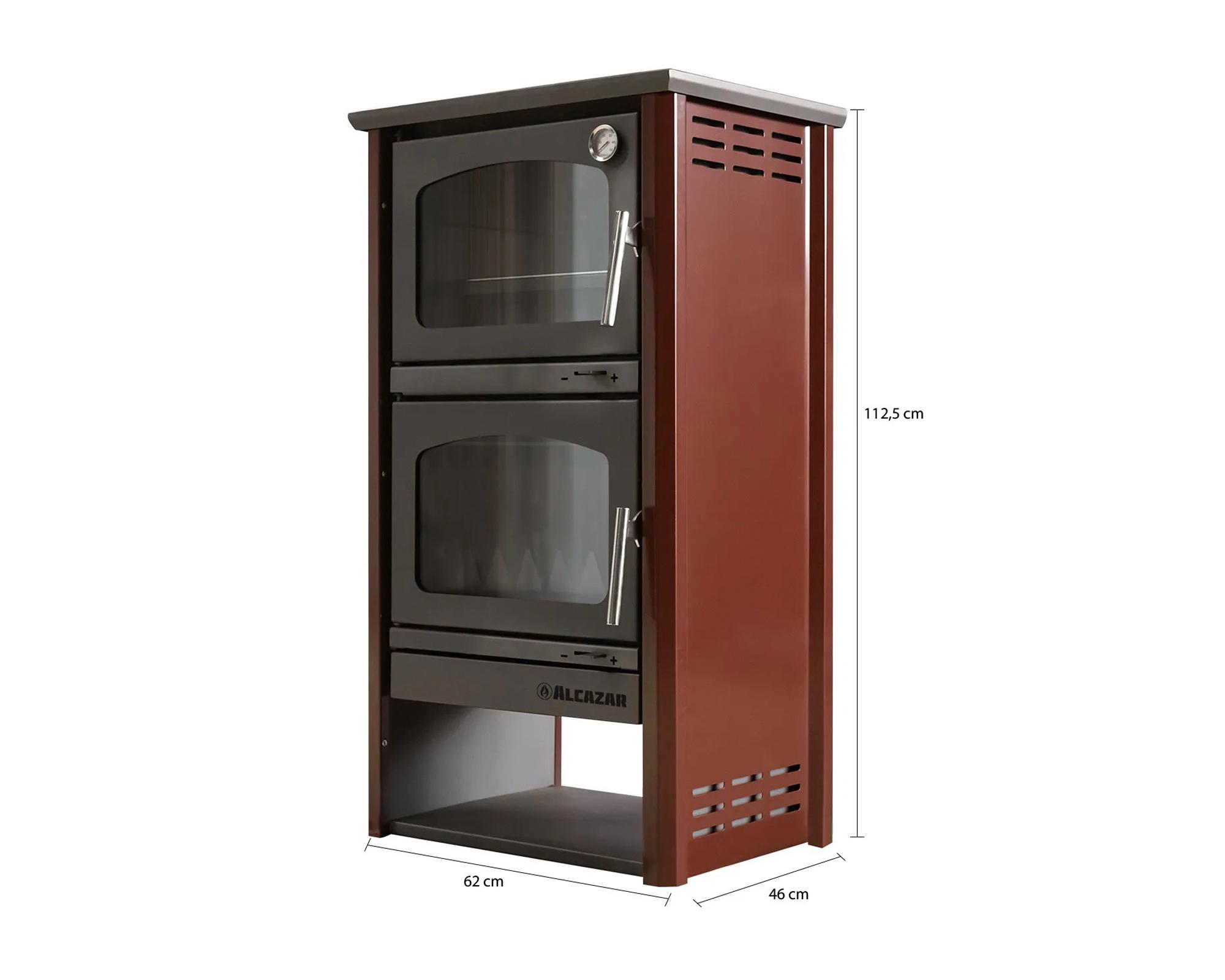 Horno a leña combustión lenta Ofen  15.6 kW burdeo-4