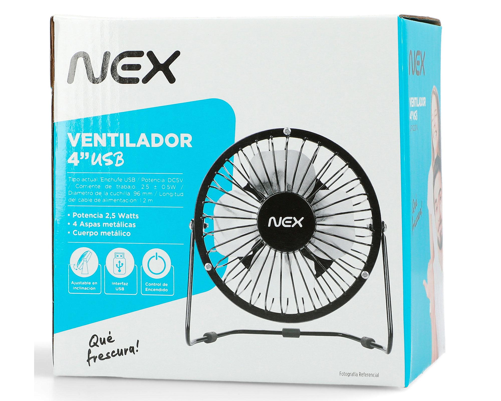 Ventilador USB negro 4''-5