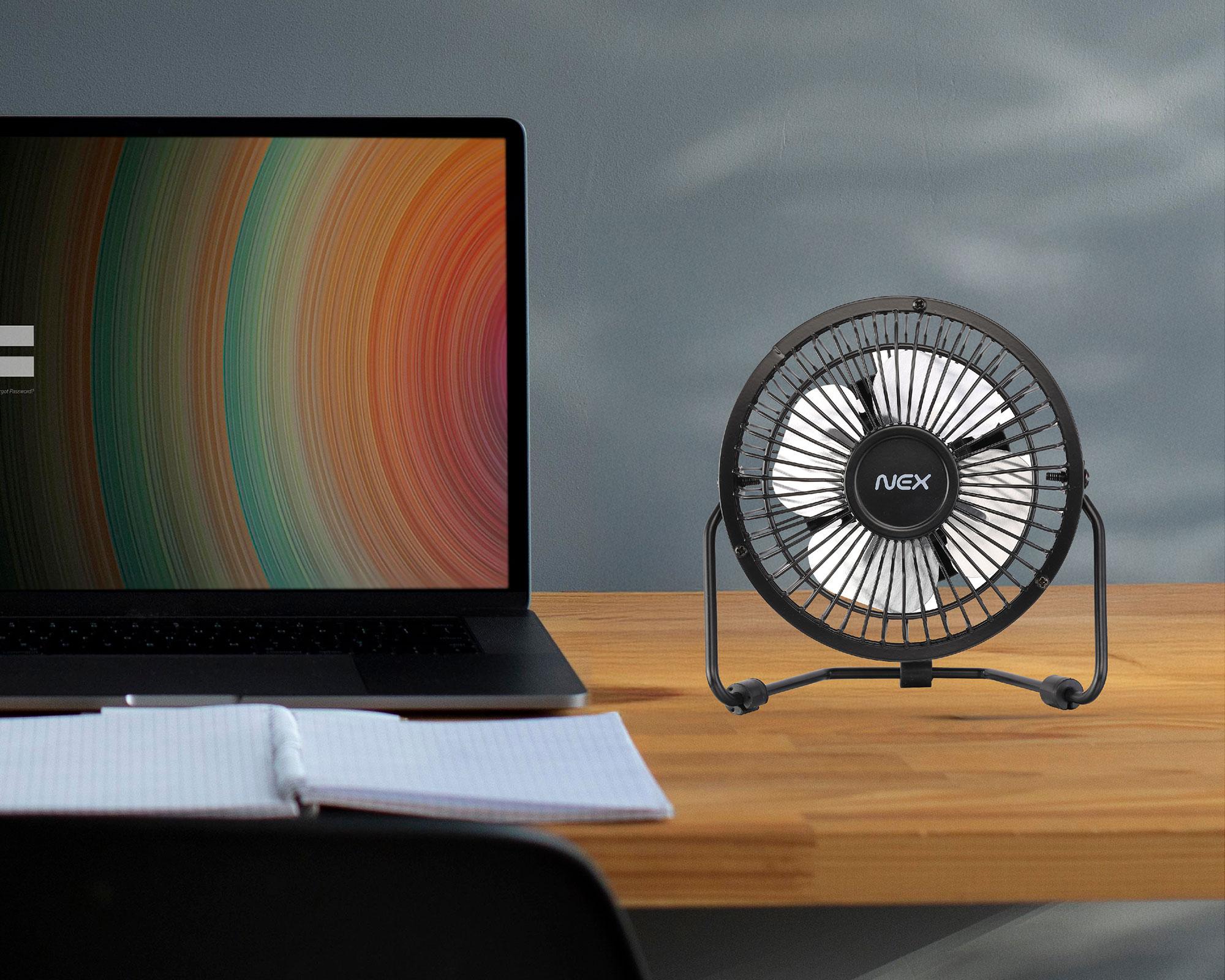 Ventilador USB negro 4''-6