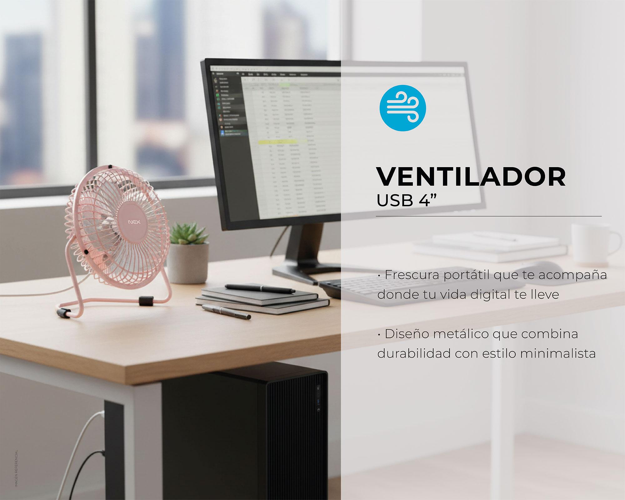 Ventilador USB 4'' Cloud Pink-4