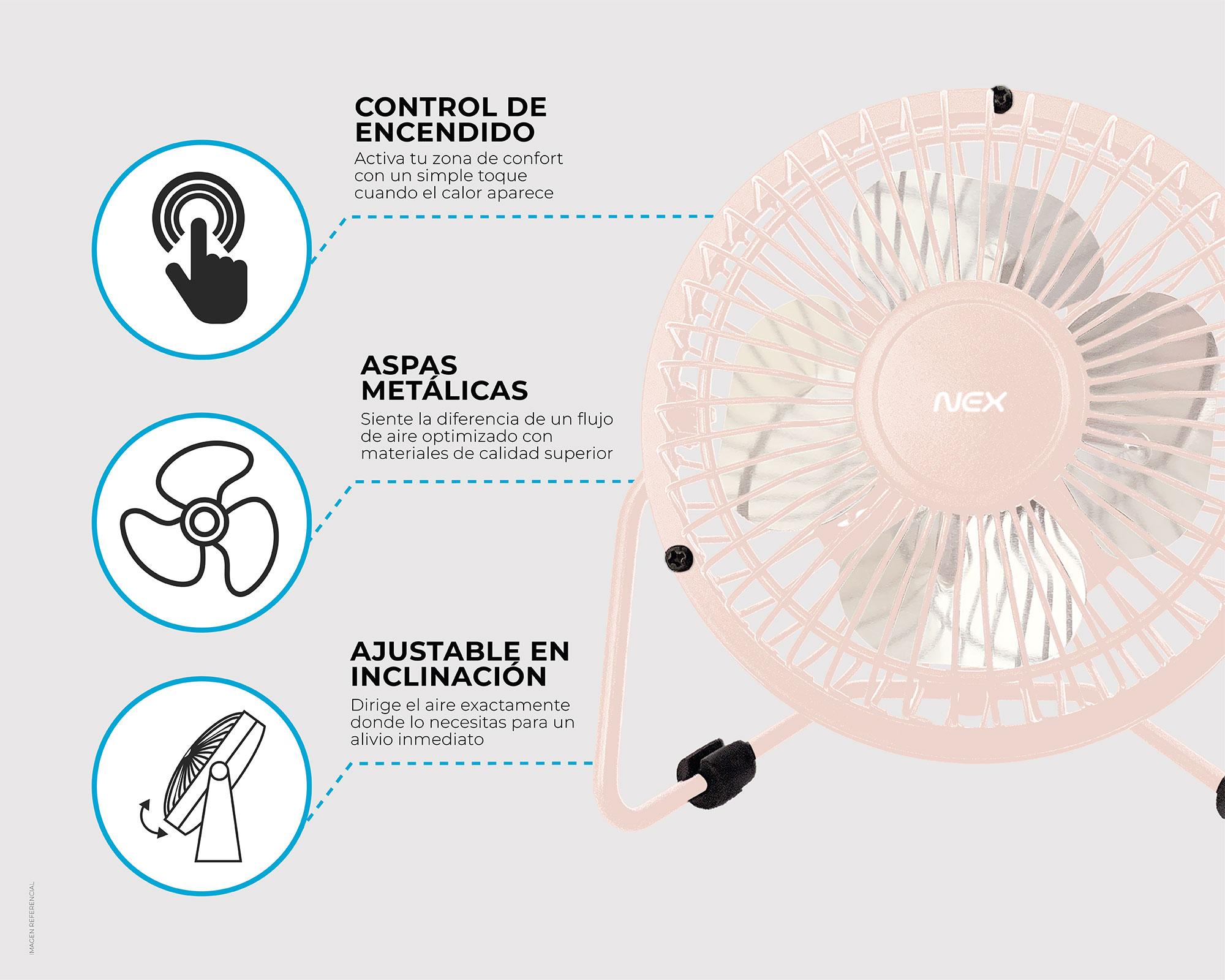 Ventilador USB 4'' Cloud Pink-6