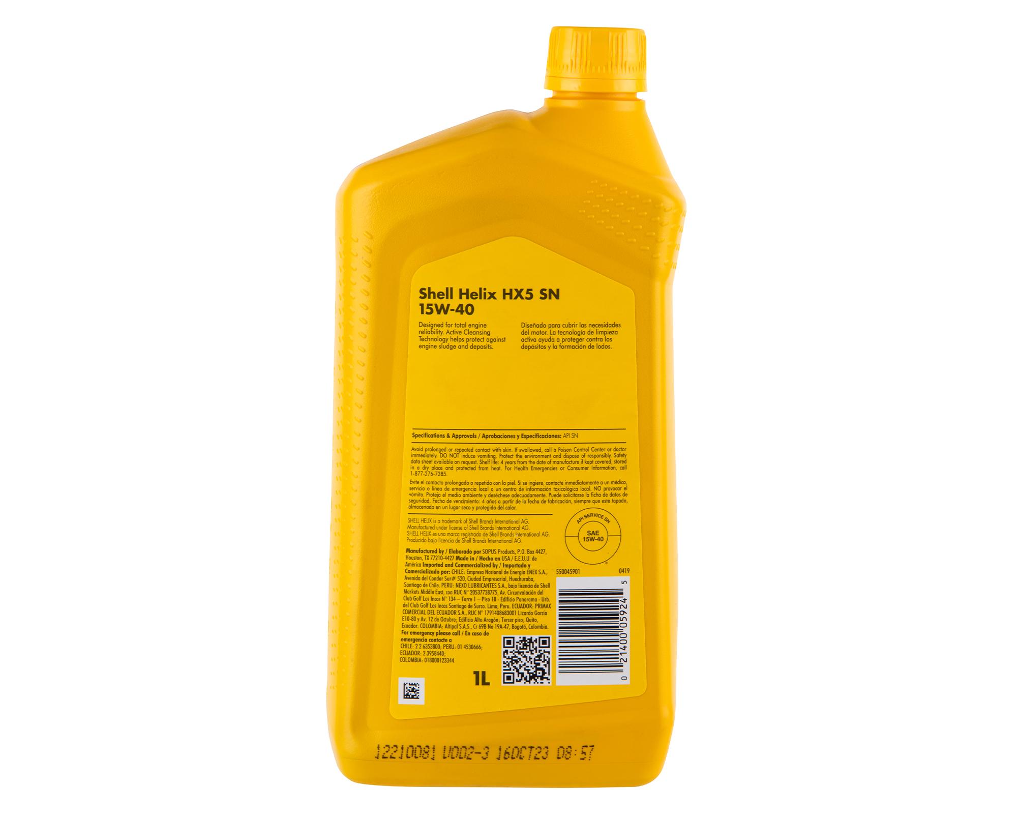 Lubricante Helix HX5 SN 15W40 1lt-2