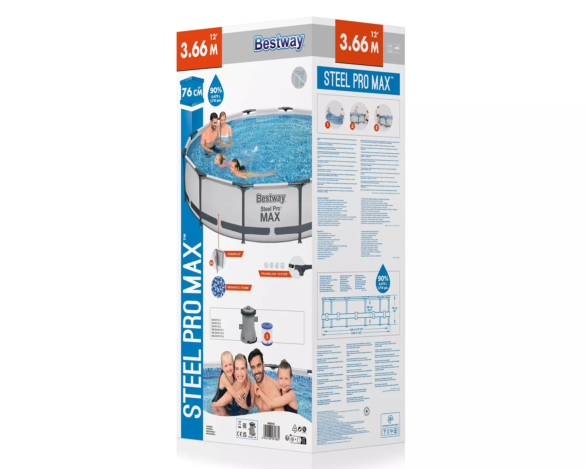 Piscina estructural 366 cm 6473 L Steel pro max-5
