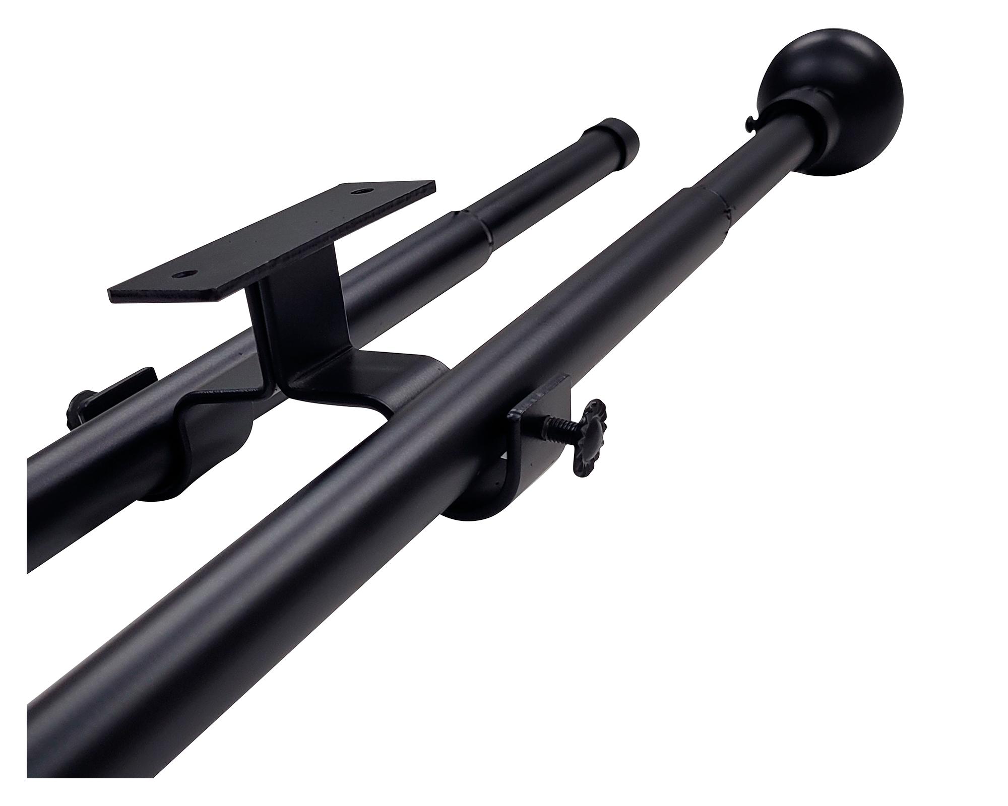 Set de barra cortina extendible techo esfera fierro 8x320 cm negro-2