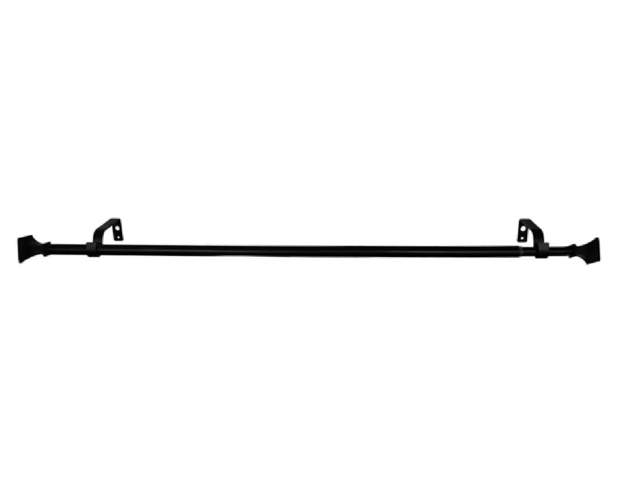 Set barra cortina extensible Prisma fierro 6x120 cm negro-0