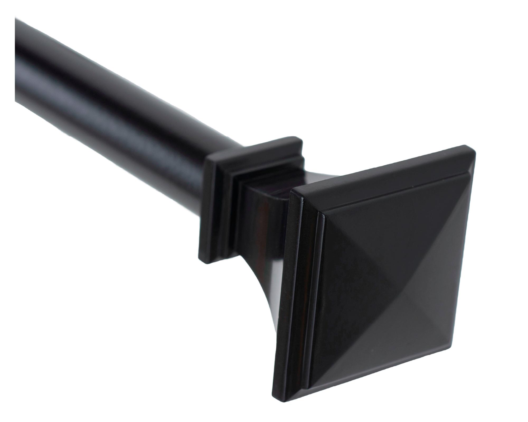 Set barra cortina extensible Prisma fierro 6x120 cm negro-2