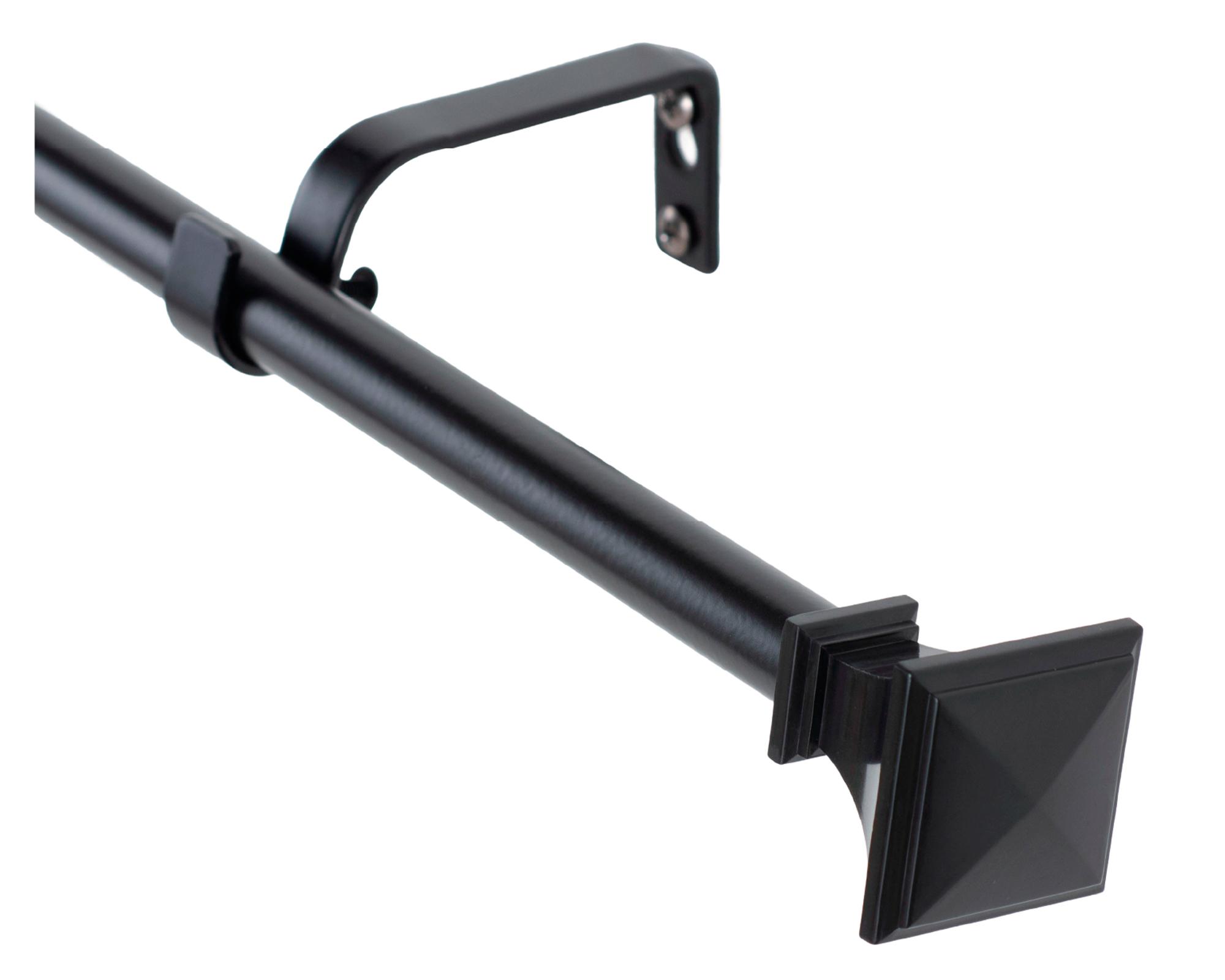 Set barra cortina extensible Prisma fierro 6x120 cm negro-1