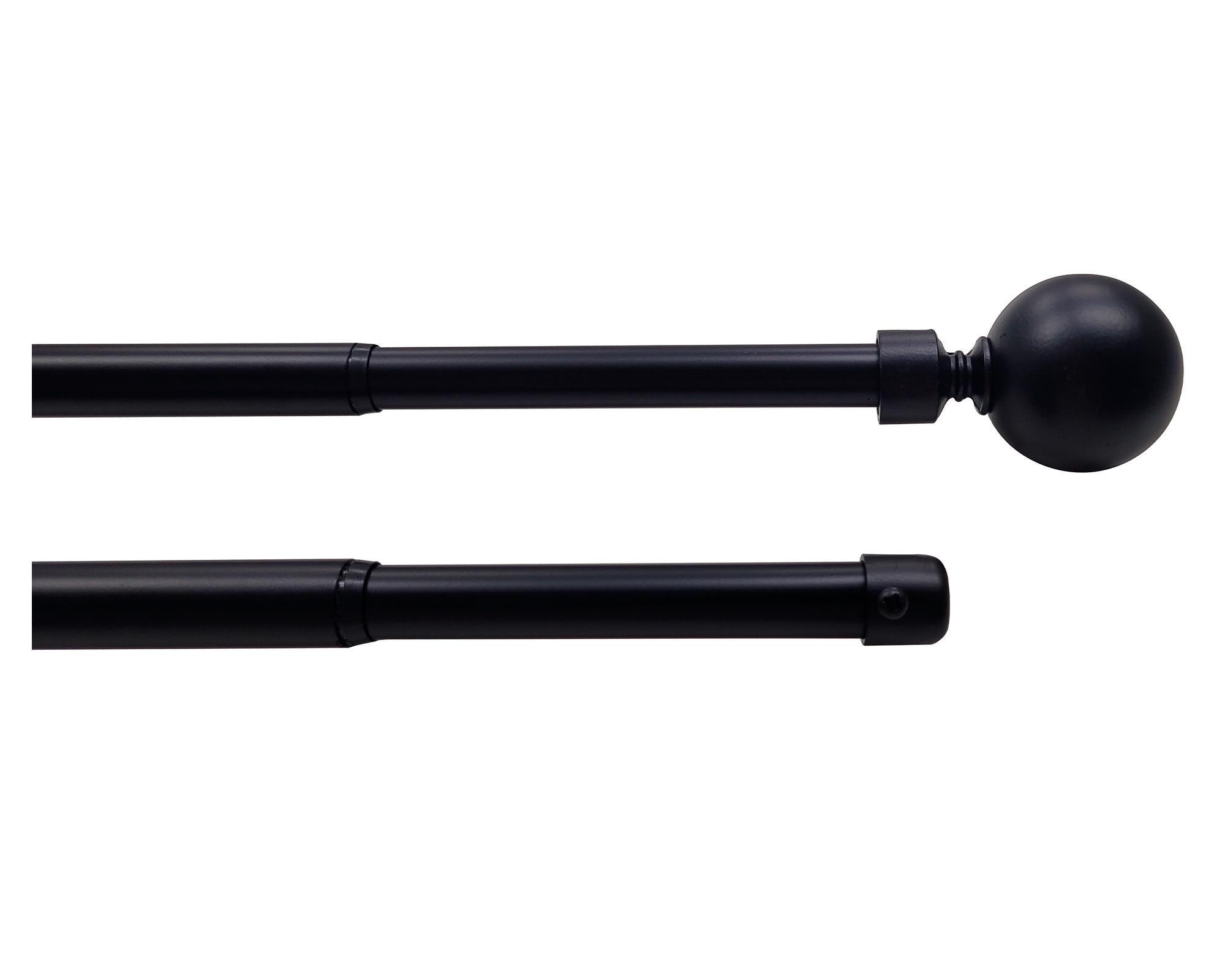 Set de barra cortina extendible techo esfera fierro 8x210 cm negro-2