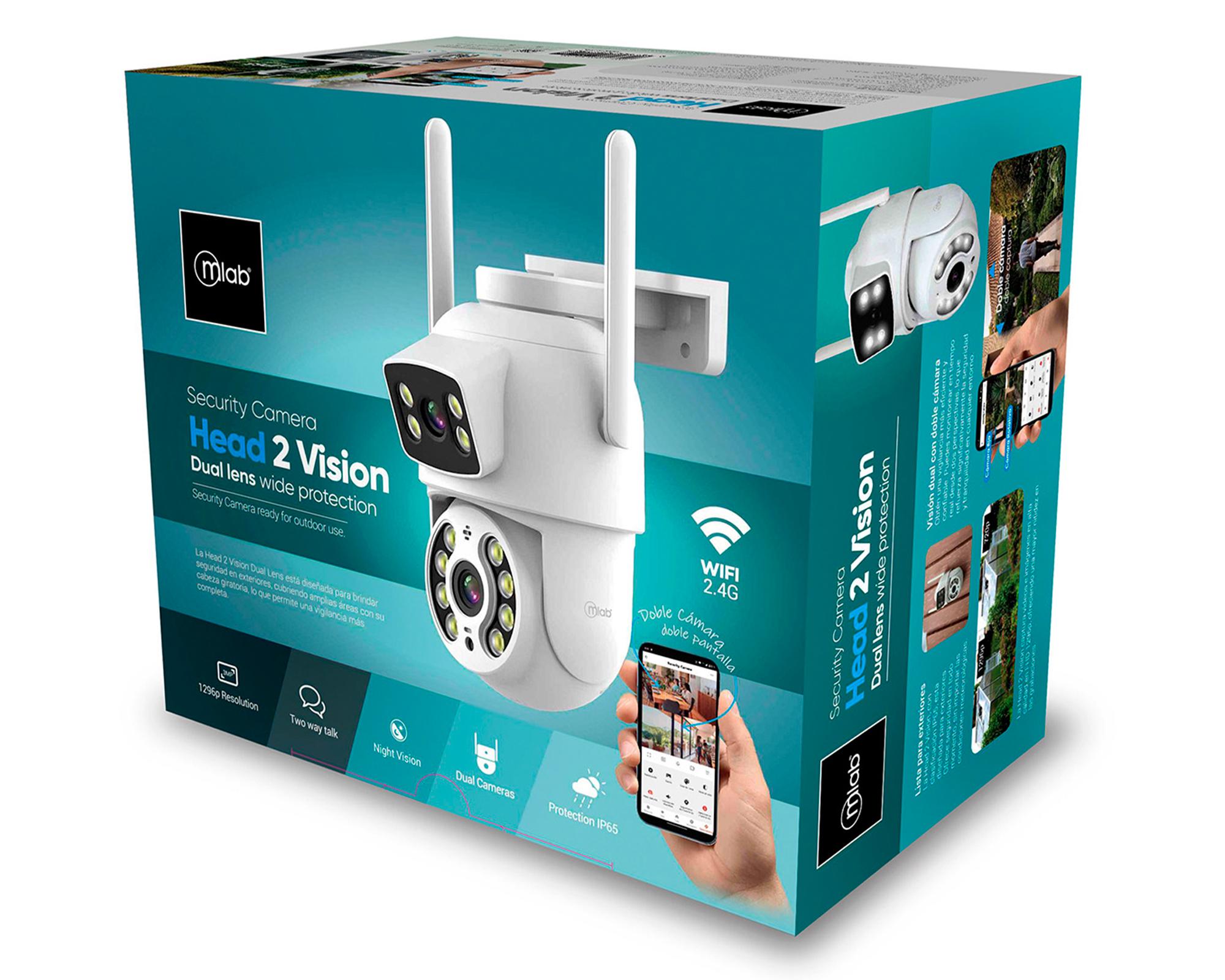 Cámara de seguridad PTZ Head 2 Vision doble lente Wifi band 9419-3