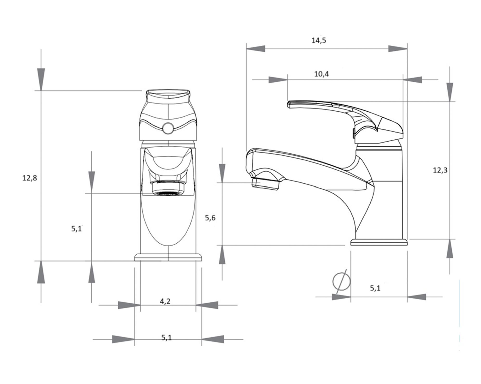 Monomando lavamanos Capri-4