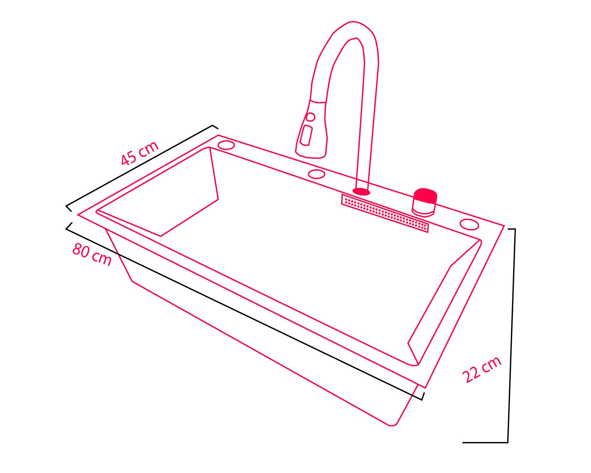 Lavaplatos Icon Cascada style gris 22x45x80 cm-4