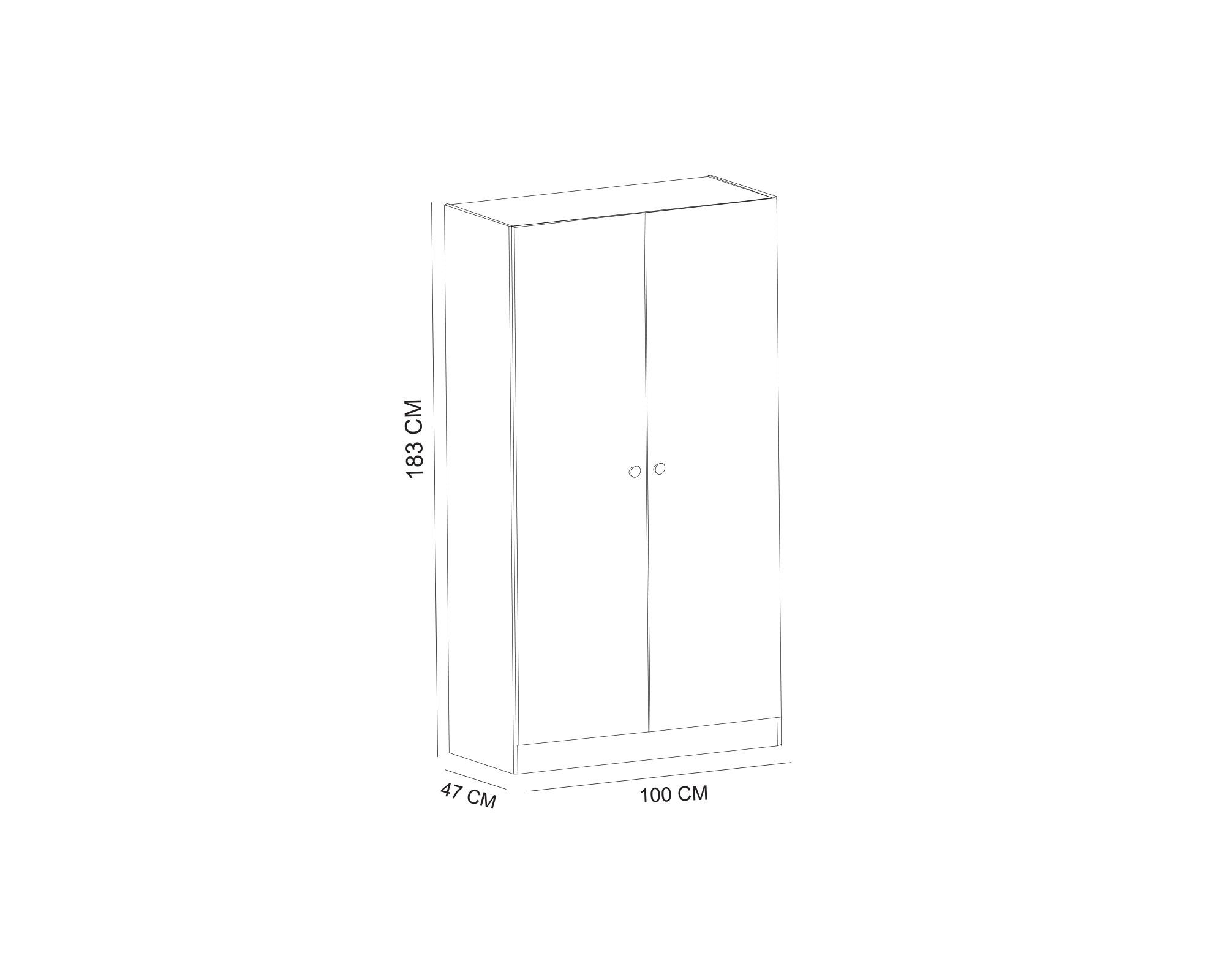 Clóset 2 puertas blanco 183x100x47 cm-3